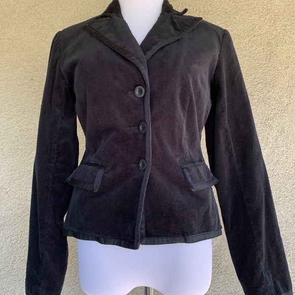 “Willi Smith” Black Corduroy Jacket Ribbon Trim - Picture 5 of 8